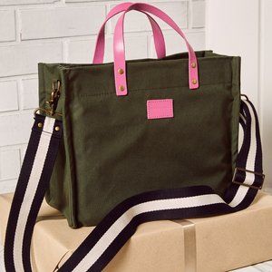 Parker Thatch Medium Mimi Canvas with Crossbody Strap